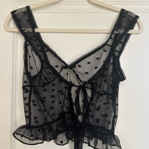 Black Polka Dot Sheer Camisole